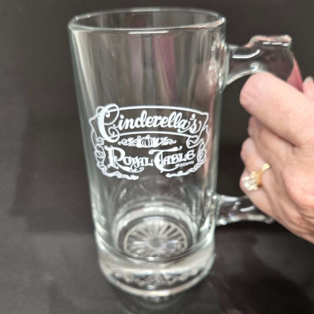 Disney Cinderella's Royal Table Glass Mug Theme Park Souvenir Vintage